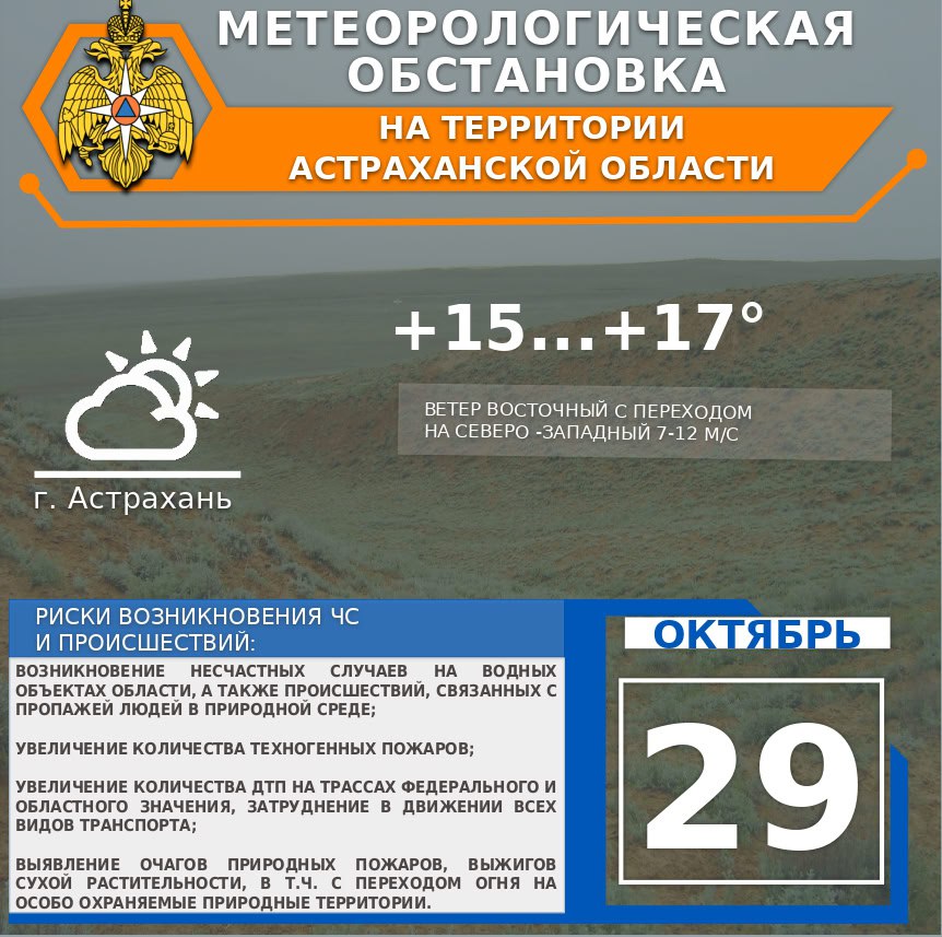 Метеорологическая обстановка на 29 октября