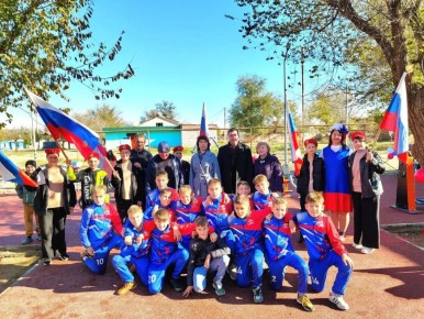 В селе Трудфронт Астраханской области открыли спортплощадку