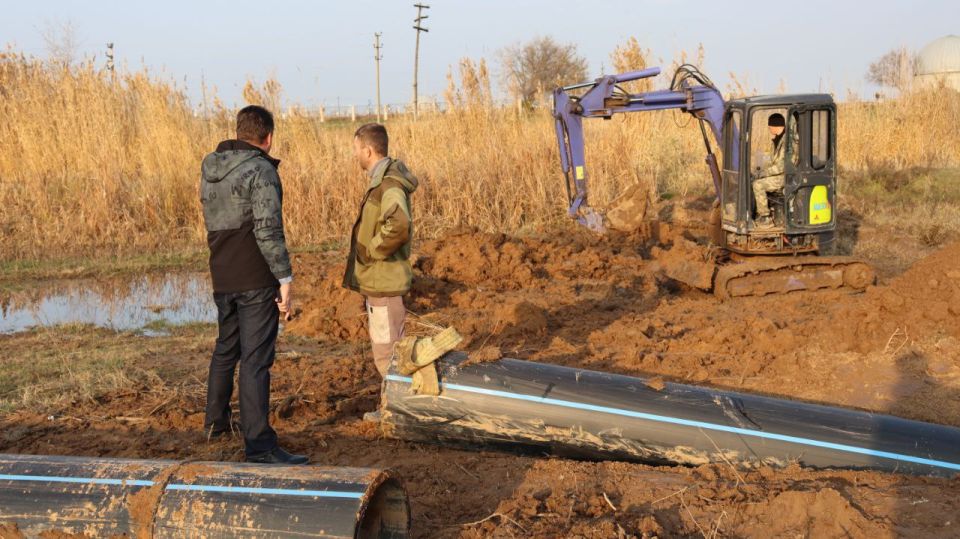 Подходят к завершению работы по замене аварийного участка магистрального водопровода от ПНС до ВНС I подъёма