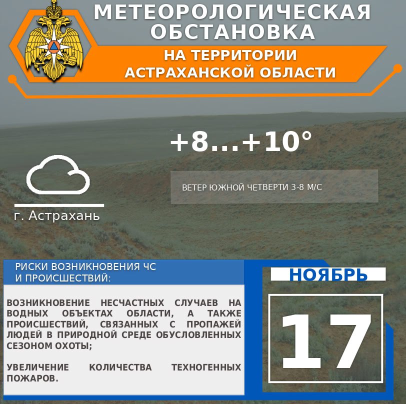 Метеорологическая обстановка на 17 ноября