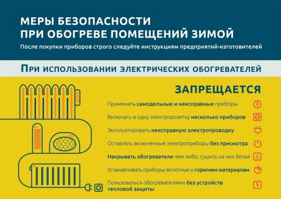 Правила безопасности при использовании электронагревательных приборов