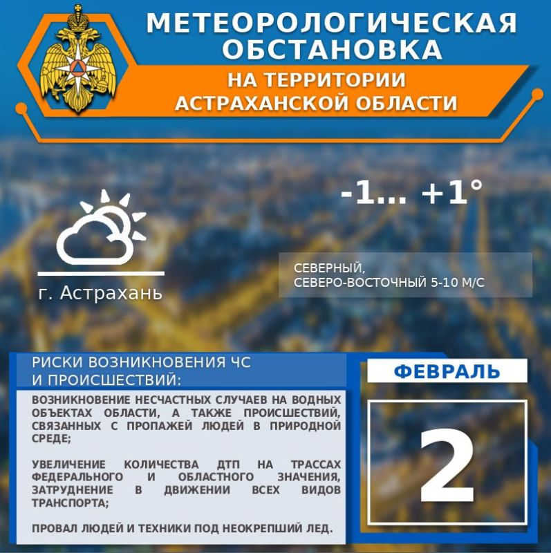 Метеорологическая обстановка на 2 февраля