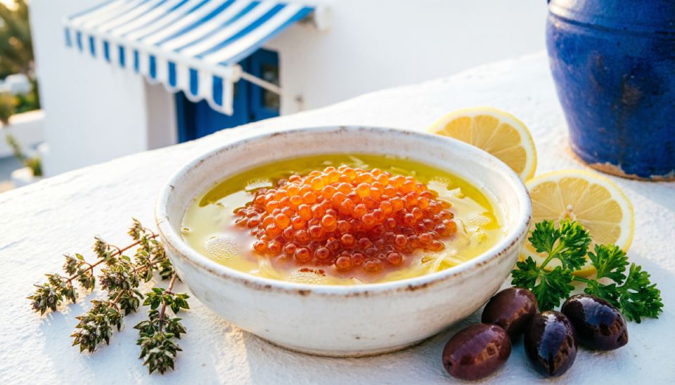 Роскошный соус с красной икрой и лимоном для вашего стола