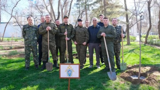 15Сотрудники следственного управления СК России по Астраханской области высадили аллею в честь 15-летия ведомства