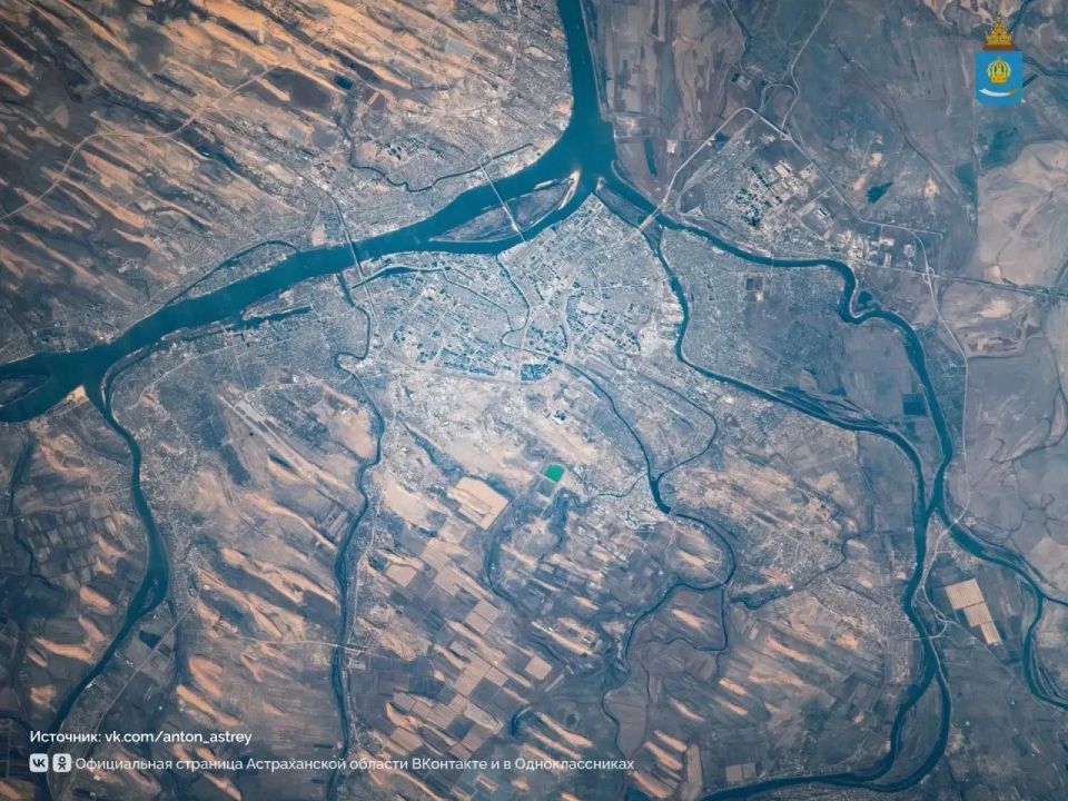 Российский космонавт показал Астрахань с орбиты