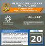 Метеорологическая обстановка на 20 июля