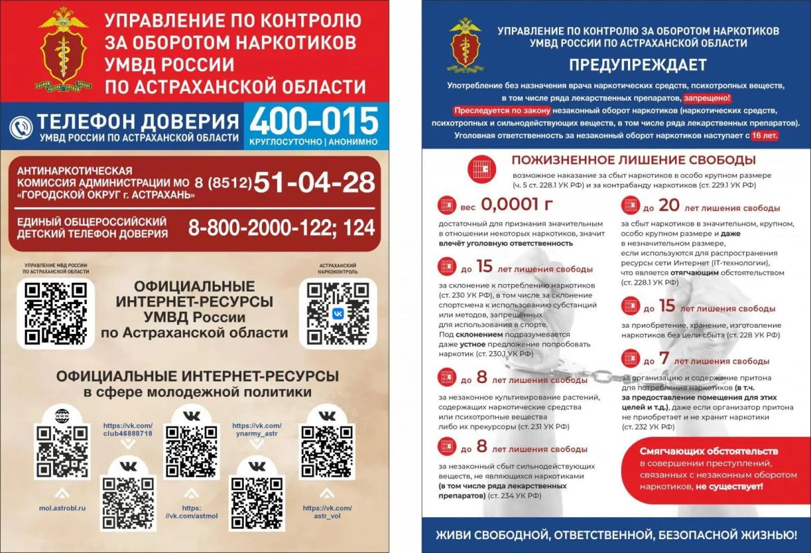 В Астрахани проходит Всероссийская акция «Сообщи, где торгуют смертью» В Астрахани проходит Всероссийская акция «Сообщи, где торгуют смертью»